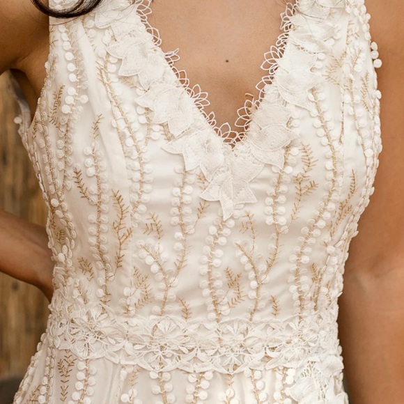 *New* Joyfolie Elegant Cream/White with Gold, Maxi Dress - Picture 5 of 10